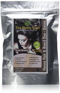 Henna Guys Pack de color de pelo de henna marrón oscuro