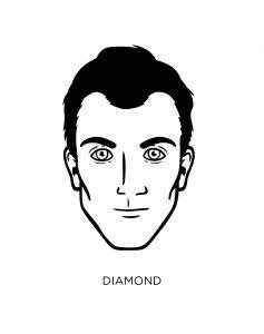 Hombre con forma de cara de diamante
