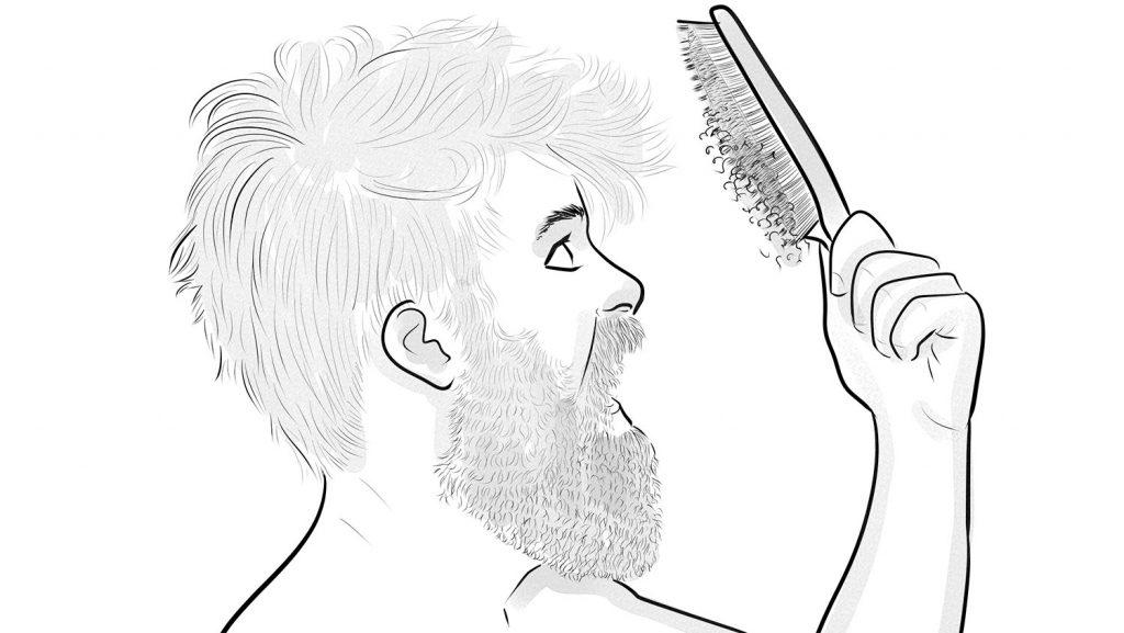 Asegúrate de que tu barba no esté aún mojada por la ducha antes de cepillarla.