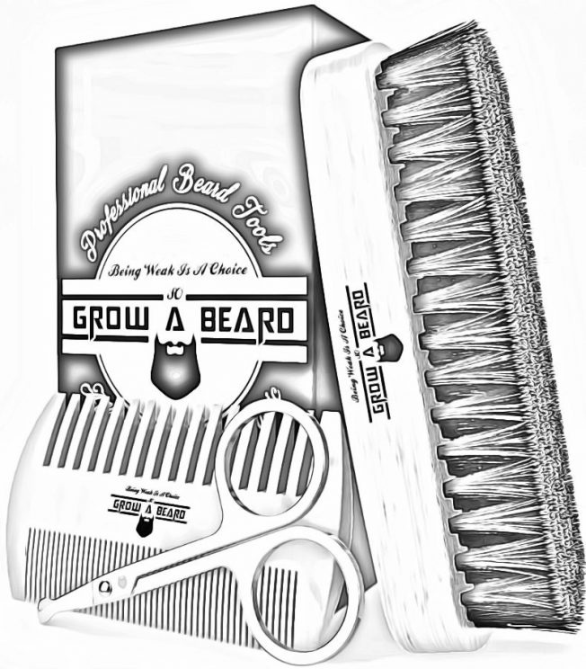 Juego de cepillo y peine para barba de Grow Alpha Beard