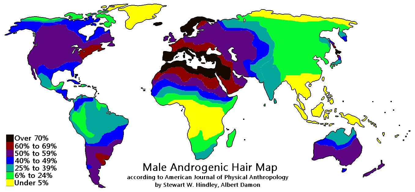 Mapa de cabello androgénico masculino